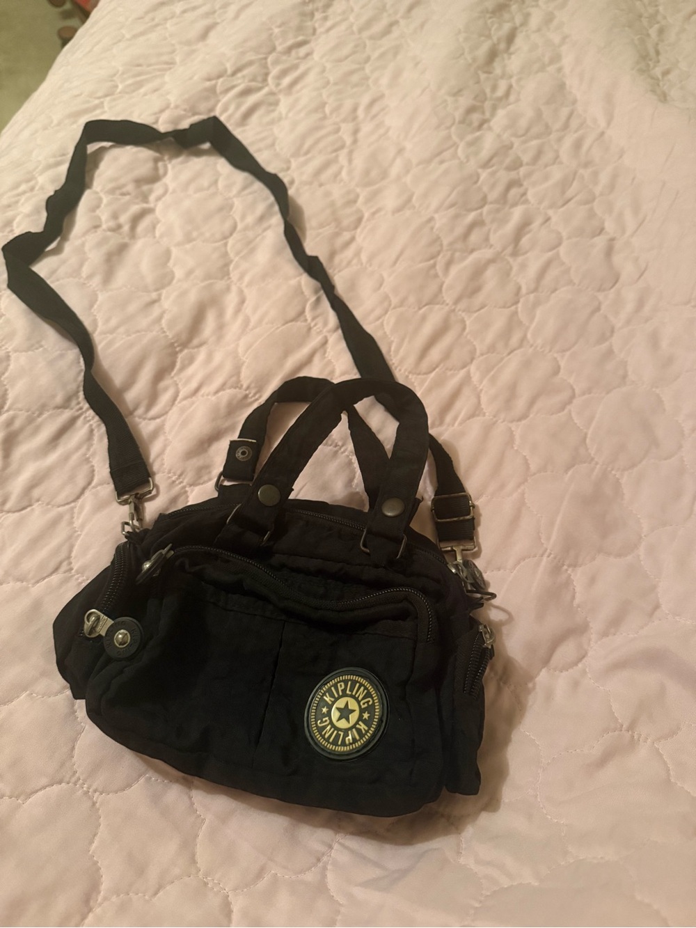 Kipling Black Convertible Crossbody with Top Handles